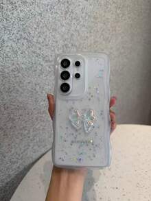 Ốp lưng điện thoại Laser Bow Glitter, ốp lưng trong suốt chống sốc với viền lượn sóng, tương thích với Samsung Galaxy A56/A17/S24 Ultra/S24 Plus/S24/S23 Ultra/S23 Plus/S23/S22 Ultra/S22 Plus/S22/S21 Ultra/S21 Plus/S21 FE/S23 FE/S20 FE, tương thích với iPhone 17/16E/15/14/13/12/11/X/XS Max/XR/Pro Plus, phiên bản quốc tế, không phải phiên bản nội địa. - trắng - Xem 7