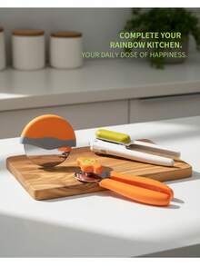 X-O CHEF LAB "Healing Orange" Pride Party Pack - 3-Piece Bundle: Wavy Blade Pizza Cutter, Smile Face Can Opener & Matte Matcha Green Rotary Opener | Dopamine Kitchen Essentials For Inclusive Outdoor Gatherings - View 10
