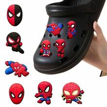 13 chiếc móc khóa giày hình Người Nhện Marvel - Phụ kiện trang trí giày hình Người Nhện hoạt hình dễ thương bằng nhựa PVC, kẹp giày chống thấm nước, phù hợp với giày xỏ lỗ, dép xăng đan, vòng tay, vòng đeo tay, quà tặng sinh nhật, quà tặng tựu trường và quà Giáng sinh hoàn hảo cho trẻ em, thanh thiếu niên, bé trai và người hâm mộ Người Nhện. - Một cỡ - Xem 9