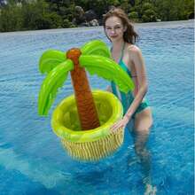 1pc Large Inflatable Coconut Ice Bucket Toy, Inflatable Water Toy, Inflatable Palm Tree Beverage Holder, Water Party, Pool Party, PVC Coconut Tree - A - View 4