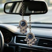 1pc Evil Eye Hanging Car Accessory, Palm Shaped Rearview Mirror Pendant, Luxury Car Interior Decoration - Devil's Hand - View 9