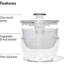 OXO Good Grips Salad Spinner 6.22 Quart Capacity Lettuce Spinner Fruit Washer Washing Bowl With Strainer Vegetable Cleaner - 白色的 - 查看 1