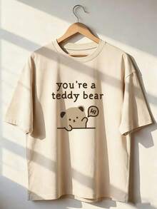 Cute And Cozy Short-Sleeve T-Shirt, Fashionable Short-Sleeve T-Shirt For Spring And Summer 2026, Made In Mexico, 180 Grams. Cartoon Print, Couple Design, Suitable For Indoor Or Outdoor Wear. Crew Neck, Unisex, Ideal For Office And Leisure. One-Piece Pack. - APR-P631577SLNDXZGY577 - 查看 1