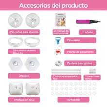 Kit arco para globos, ajustable soporte para globos, arcos Flexible de Soporte, columna de globo aro de globos estructura para globos de fiesta decoración para Bodas, Cumpleaños No Incluye Globos - blanco - Ver 5