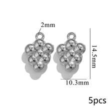 5 mặt dây chuyền hỗn hợp bằng thép không gỉ 304 mạ vàng 18K, hình trái tim/hoa/lá, dùng để tự làm trang sức. - mặt dây chuyền - Xem 13