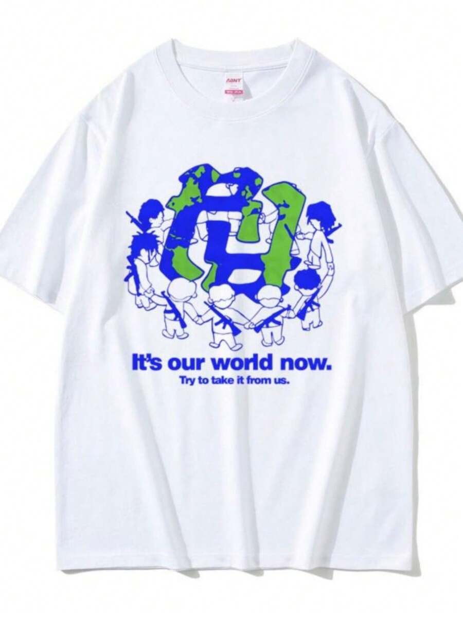Women's Blouses RR KanKan WoRRld Tshirt Kankan Really Rich It's Our World Now Try To Take It From Us T-Shirt Men Women Kpops Summer Tee Shirt Top - 白色 - 查看 1