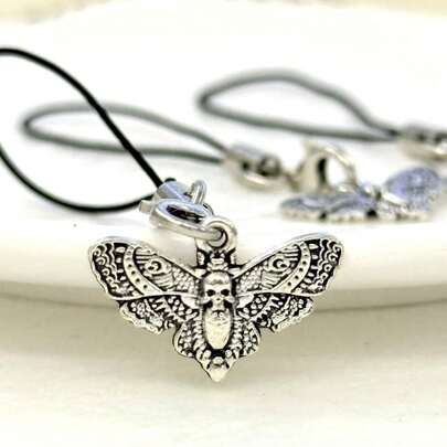 1/3 chiếc dây đeo điện thoại hình bướm bạc phong cách Bohemian Gothic, dây đeo điện thoại thiết kế độc đáo, mặt dây chuyền đa năng ngọt ngào và cá tính, phụ kiện nhỏ thanh lịch phù hợp với điện thoại thông minh.