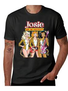 Camiseta unisex, nuevaModelopara2026NuevoModelopara2026JosieYElGatitosLimitadoEdiciónPerfectoRegaloCamisetaVeranoTopsVintageAnimeCamisaLindoTopsHombresRopa200G,ropademujer,blusasparamujer,topsdemujer,playerasdemujer,DailycasualConjunto, RegularAjuste, DiarioCoincidencia, GráficoEstampado, Deportivocasual - Negro - Ver 1