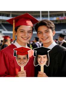 Personalized Graduation Silhouette Standee, Customized Graduation Cap Photo Fan, 2026 Graduate Photo Booth Props, Congratulations Graduate Fan Party Favors, DIY Graduation Party Photo Frame Souvenirs - Multicolor - View 7