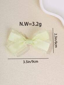 2/3 piezas Nueva diadema de encaje de malla con lazo, pinzas para el cabello con lazo y cinta con decoración de estrella arcoíris, accesorios para el cabello dulces & a la moda lindos - Multicolor - Ver 7