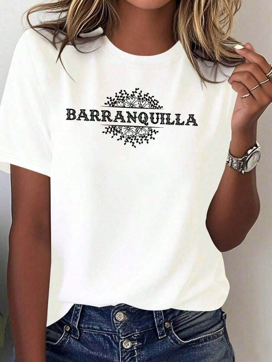 Camiseta Básica de Algodón Puro para Mujer, Cuello Redondo, Cómoda, Marca LooseAibalanqia - Blanco - Ver 1