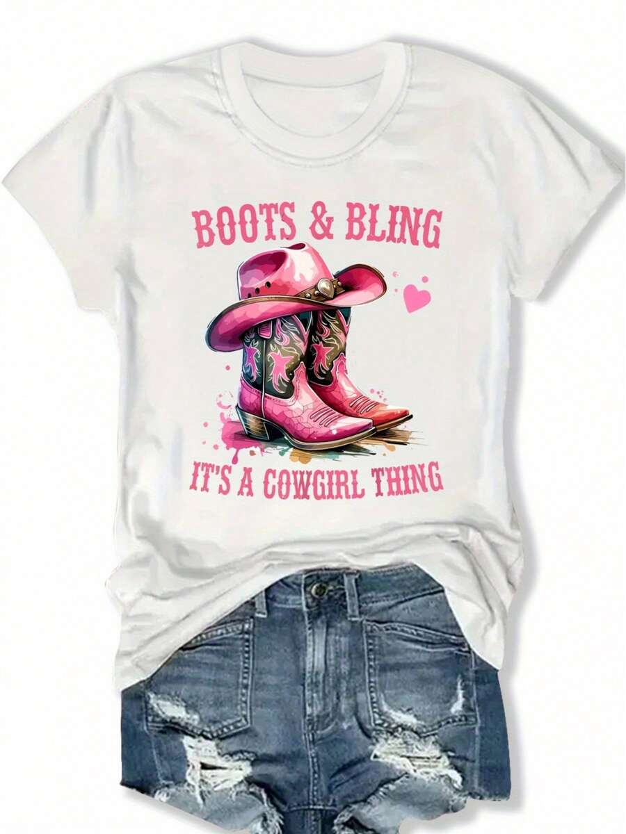 Talla Grande, Top Casual de Manga Corta con Estampado y Cuello Redondo, Verano y Primavera, Ropa de Mujer Talla Grande - Blanco - Ver 1