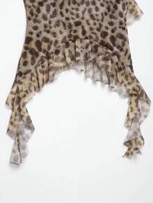 Women's Layered Leopard Print Chiffon Blouse, New Summer Arrival - 動物紋 - 查看 10