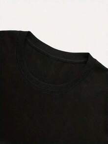 Camiseta de Algodón 100% con Impresión Divertida de Jesús Cristiano, Cuello Redondo de Manga Corta, Adecuada para Todas las Estaciones, Ropa de Hombre - Negro - Ver 3