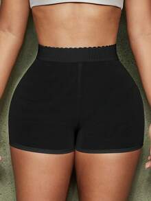 1pc Women Shapewear Shorts, Tummy Control, Butt Lifting, Removable Padded Panty - Black - View 5
