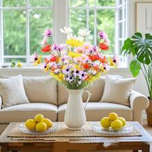 45pcs Mixed Color Mini Daisy Artificial Flowers, Suitable For Home Decor, Office, Room, Living Room, Party, Garden, Porch, Railing, Yard, Photography, Birthday Gift - Perfect For Mother's Day, Easter, St. Patrick's Day, Wedding Season Outdoor Floral Decoration In Spring And Summer - Multicolor - View 9
