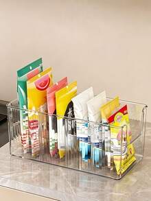 Durable Shatterproof Plastic Made Transparent Storage Box With Removable Dividers, Adjustable Compartment Layout, Suitable For Modern Kitchen And Office Use. Multifunctional Divided Tray, Can Be Used In Refrigerator, Wardrobe, Bathroom To Store Tea Bags, Spices And Tools. Kitchen Organizer Storage Box - Multicolor - View 4