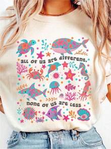 Somos todos diferentes, camisetas de neurodiversos, camiseta de verano para entusiastas del océano, profesores de educación especial. - Blanco - Ver 8