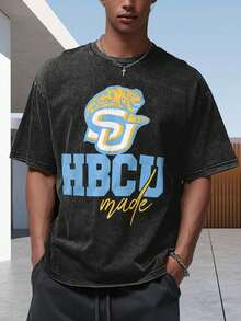 Southern University Back To School Jaguars HBCU Made SU Student Washed Cotton  T Shirt,  Plus-Size  T Shirt,Giftsbing Shirts For Men/Women,  Gifts  Polo Shirt T-Shirt For Women, Casual Graphic Tee, Plus Size Short Sleeve Shirt, Soft Cotton Top, - màu đen - Xem 2