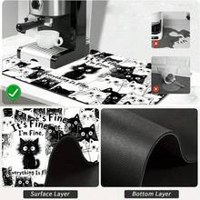 1 pieza Alfombrilla absorbente, con patrón de gato de dibujos animados y texto en inglés, adecuada para mesa de comedor y cafetería, alfombrilla de drenaje multiusos, regalo para el hogar, decoración de escritorio - XYLSD-387 - Ver 11