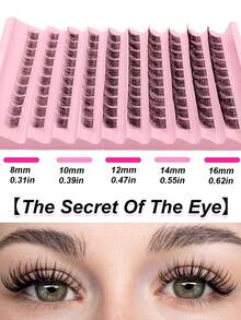 Rikuaild 100 sợi mi giả D Curl, độ dài hỗn hợp 8-16mm, mềm mại và nhẹ, trông tự nhiên, dùng để nối mi tại nhà, có thể tái sử dụng, cụm mi giả, mi giả riêng lẻ. - D - Xem 3