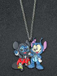 1 chiếc mặt dây chuyền hình chuột Minnie và Mickey rỗng đính đá lấp lánh, dây chuyền dài thời trang làm quà tặng cho bé gái, phụ kiện Disney. - Nhiều màu - Xem 3