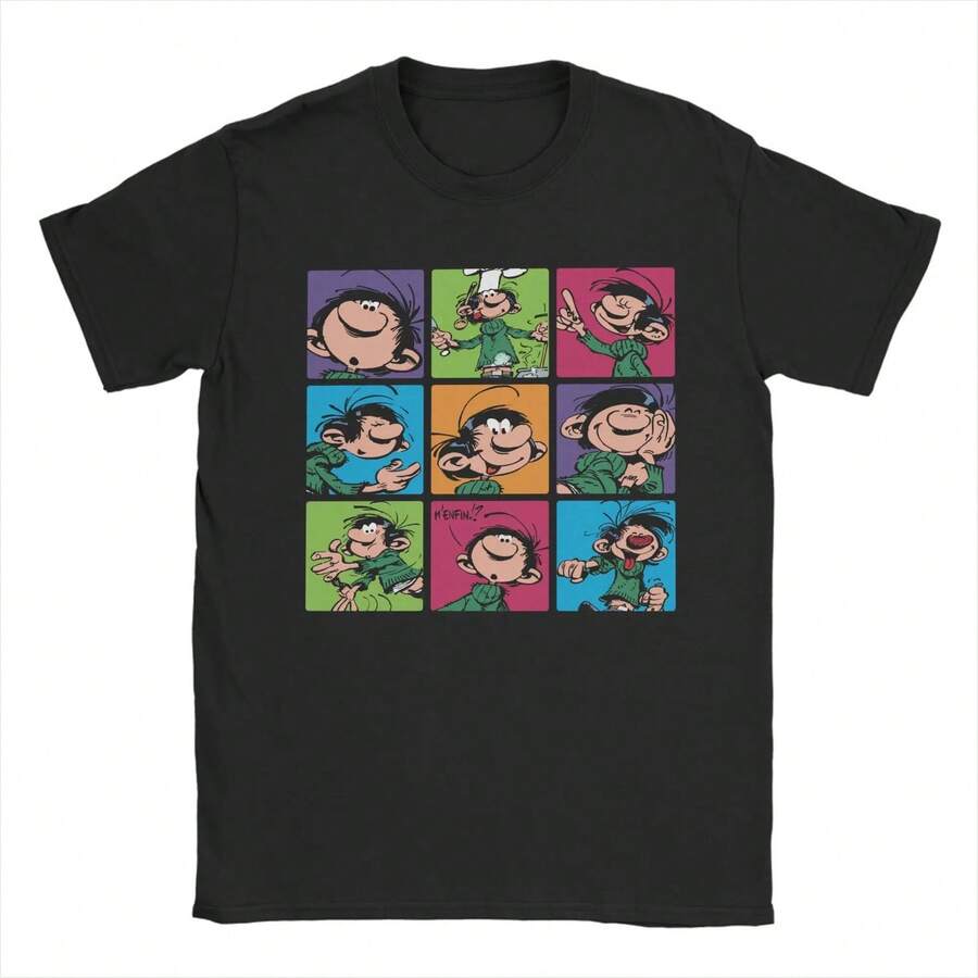 Unisex 220g Cotton T-Shirt, Soft And Breathable, With Excellent Elasticity, Gentle On The Skin And Comfortable For All-Day Wear. Classic And Casual Design, Easy To Match, Ideal For Everyday Outings, Urban Style, Sports, Dates, And Informal Gatherings Year-Round. - 黑色 - 查看 1