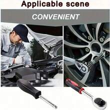 46pcs Non-Electric 1/4" Drive Ratchet Wrench Socket Set, Insulated Chrome Vanadium Steel, Assorted Socket Sizes And Bits, Motorcycle And Car Repair Tool Kit - A - View 4