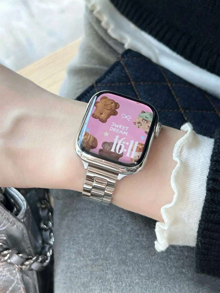 1 dây đeo đồng hồ kim loại siêu mỏng màu bạc sáng, unisex, tương thích với Apple Watch Series Ultra2 Ultra 11 10 9 8 7 SE2 SE 6 5 4 3 2 1, dây đeo thép không gỉ thời trang, tương thích với các kích thước 40mm 42mm 44mm 45mm 46mm 49mm 38mm 41mm - Bạc - Xem 1