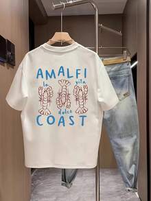 Edición Limitada: Camiseta de Manga Corta con Cuello Redondo Versátil para Hombre,% Algodón, Estampado Casual de Verano 777, Algodón Ligero - Blanco - Ver 12