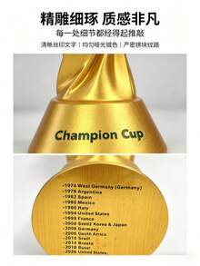 1pc Gold Football Champion Trophy, Sports Event Award Ornament, Resin Decorative Award Souvenir, Tournament Winner Desktop Decoration Gift - View 10