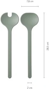 Set di posate da insalata in due pezzi - lavabile in lavastoviglie - forchetta da insalata - forchetta e cucchiaio da insalata - Verde Nordico - Visualizzare 2