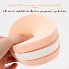 Esponja cosmética portátil de forma redonda para base de maquillaje en polvo, herramienta de maquillaje suave que se puede usar húmeda o seca - Multicolor - Ver 10