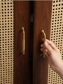 復古法式中世紀風格青銅抽屜拉手、櫥櫃門把手，適用於梳妝台、衣櫃和櫥櫃，鋅合金材質，單孔旋鈕，兼具優雅與奢華，多款可選 - [黃銅拉絲]合集 - 查看 11