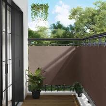 vidaXL Brise-vue pour balcon, revêtement de balcon avec œillets et corde, imperméable, pour balcon et terrasse, 90 x 800 cm, taupe, 100 % polyester Oxford - brun grisâtre - Voir 35