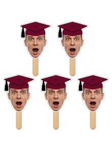 Personalized Graduation Silhouette Standee, Customized Graduation Cap Photo Fan, 2026 Graduate Photo Booth Props, Congratulations Graduate Fan Party Favors, DIY Graduation Party Photo Frame Souvenirs - Multicolor - View 9