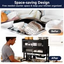 3-Tier Dish Racks For Kitchen Counter, Stainless Steel Kitchen Dish Drying Rack Large Dish Drainers For Kitchens Counter, Space Saving Dishes Strainer For Bowl, Plate, Cup - Modern Counter Organizer - View 8