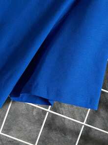 Camiseta de algodón casual para mujer, camiseta oversize con estampado de gatito en 3D y huellas de patas coloridas, top de manga corta de corte holgado para uso diario, camiseta básica suave y cómoda para amantes de los gatos. - Azul - Ver 7