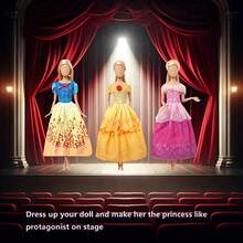 9pcs Random Style 11.5" Doll Clothes Set, Including 4pcs Random Fairy Tale Princess Dresses And 5 Pairs Random Shoes, Dress Up Your Doll To Be The Star, Great For Christmas Party, Birthday Gift, Doll Not Included - Multicolor - View 3