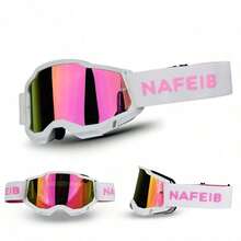 Riding Equipment, Off-Road Riding Goggles, Motorcycle Goggles, Off-Road Motorcycle Goggles, Skiing Goggles, Riding Goggles, Adult Men's And Women's Outdoor Windproof Climbing Goggles, Skiing Equipment, Snowmobile Goggles, 1 Pair - C10 Gọng đen/Gương giả đỏ - Xem 4