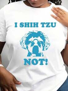 Camiseta "No soy Shih Tzu" - Camiseta Divertida para Amantes de Perros, para Mujeres y Niños - Regalo para Amantes de Perros - Perro Divertido - Mamá de Shih Tzu - Día de la Madre - Blanco - Ver 1