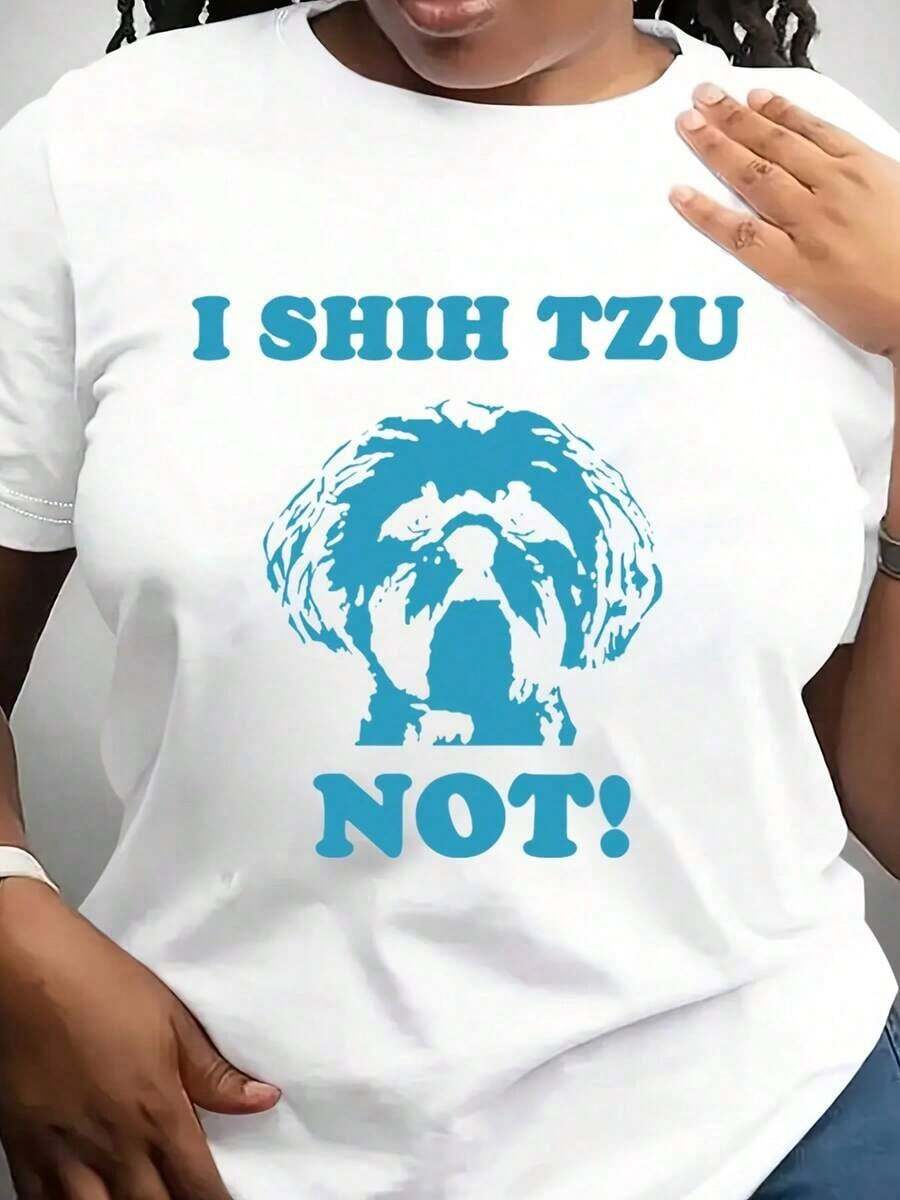 Camiseta "No soy Shih Tzu" - Camiseta Divertida para Amantes de Perros, para Mujeres y Niños - Regalo para Amantes de Perros - Perro Divertido - Mamá de Shih Tzu - Día de la Madre - Blanco - Ver 1