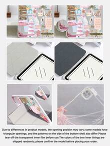 灯塔、芙蓉花和海洋图案平板电脑保护套，兼容 iPad Air 8 (M4) 2026 (11 英寸)/2026 (13 英寸)、9.7/10.2/10.5/10.9/12.9 英寸/Pro 11/A16、第十代、Galaxy Tab S6 Lite 10.4 英寸、Kindle Paperwhite 第十二代 2024、Kindle（第十一代 - 2024 年发布）。提供柔软防震保护、智能睡眠/唤醒功能、Y 型折叠支架，可实现多角度观看。适合作为返校季、夏季海洋主题、情人节、节日等场合的可爱礼物。 - 彩色 - 查看 8