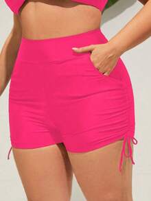 Swim Talla grande Bottom de bikini con cordón lateral - Rosa Fucsia - Ver 4
