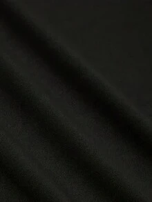 Camisa con estampado de letras elegante para mujer, blusa casual estampada, camiseta de manga corta con cuello redondo, ropa de mujer - Negro - Ver 5