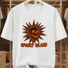 Printed T-Shirt For Men And Women - 白色 - 查看 1