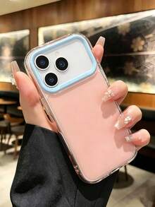 Cute Jelly Candy Color Shockproof Lens Protection Phone Case Compatible With IPhone 17 Pro Max 16 15 14 Pro Max 13 Pro Max 14 15 16 13 17 Simple Solid Color Bumper Cover - Pink - View 4