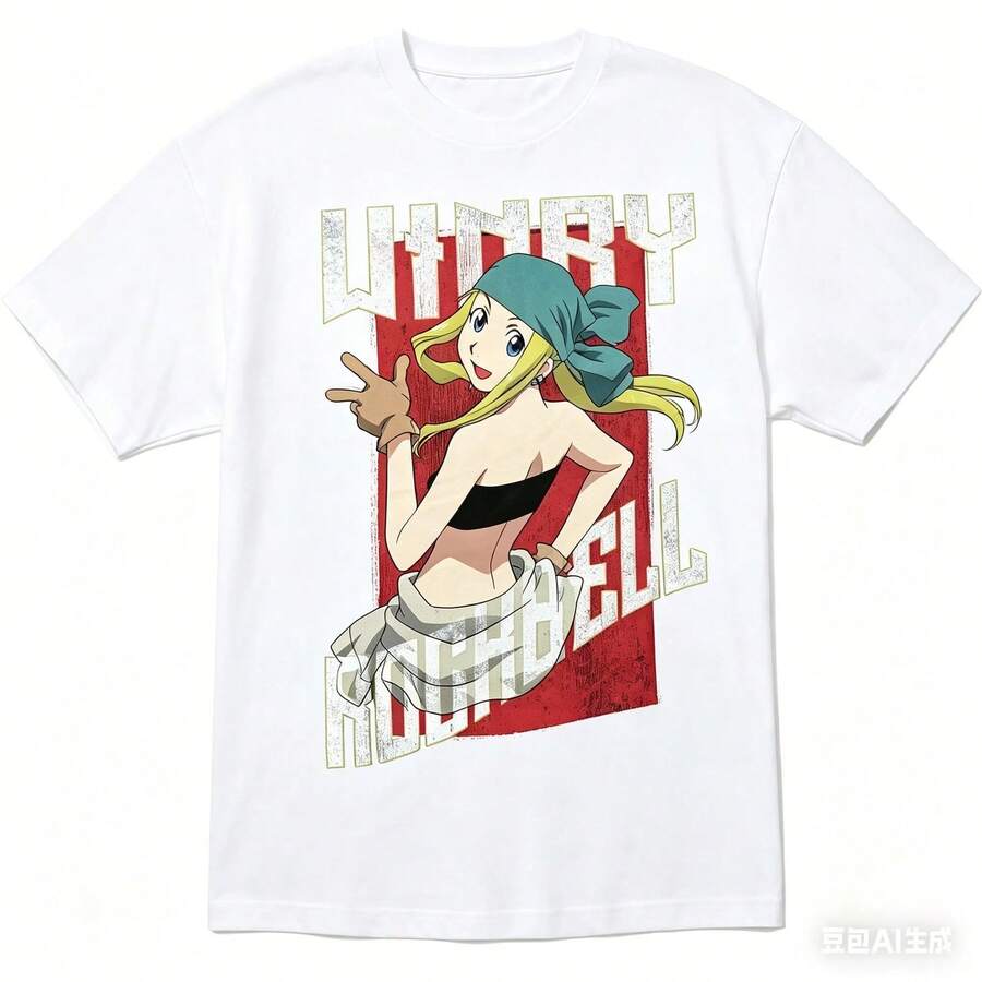 Camiseta de algodón Fullmetal Alchemist, ropa personalizada, nuevo modelo, camiseta de anime, ropa para todo el año, streetwear, tallas grandes, unisex, 220 g, camiseta de manga corta de algodón puro para hombres y mujeres, tejido grueso, resistente a las arrugas y que no se deforma fácilmente. Estilo sencillo y versátil, ligero y transpirable, perfecto para ir al trabajo, viajar, acampar, ir de compras y el tiempo libre diario. - Blanco - Ver 1