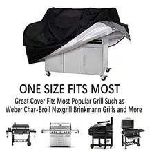 Grill Cover Waterproof BBQ Grill Cover 58 Inch Rip-Proof And Anti-UV Barbecue Gas Grill Cover Compatible For  Char-Broil Nexgrill Grills And More - Black - 查看 5