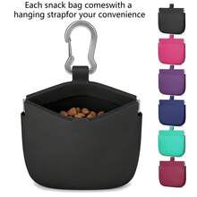 Bolsa de Silicone para Petiscos de Cachorro de Mão Única, Bolsa de Treinamento de Cachorro Pequeno de Bolso com Argola de Puxar e Tampa de Fechamento Automático (Alça de Pulso Incluída), Bolsa Portátil de Armazenamento de Petiscos para Animais de Estimação, Leve e Conveniente para Treinamento de Cachorro, Caminhada, Atividades ao Ar Livre, Material de Silicone Macio Fácil de Limpar, Bolsa Durável de Recompensa para Animais de Estimação, Tamanho de Bolso Compacto para Carregar, Adequado para Cães Médios e Pequenos, Filhotes, Acessório Essencial para Treinamento de Animais de Estimação, Disponível nas Cores Preto, Azul Marinho, Rosa, Azul Claro, Verde Escuro - Multicolorido - Visão 11